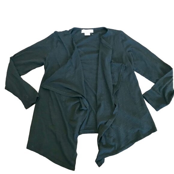 Michael Michael Kors Women's Black Lightweight Waterfall Cardigan Size Petite M - Picture 1 of 10